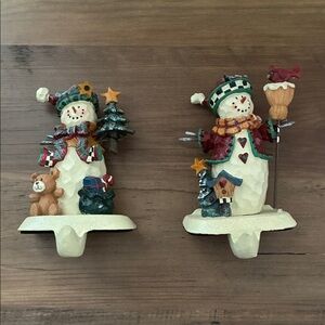 Snowman Stocking Holders (set of 2)
